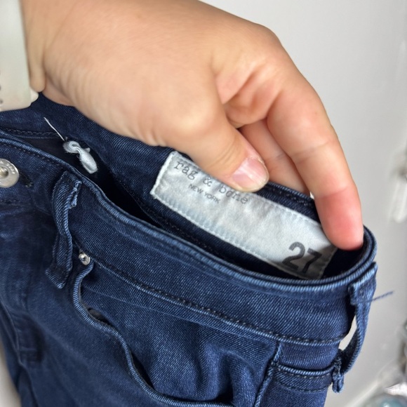 RAG & BONE Nina High-Rise Skinny Jeans Dark Wash New Gate Blue - Picture 13 of 15